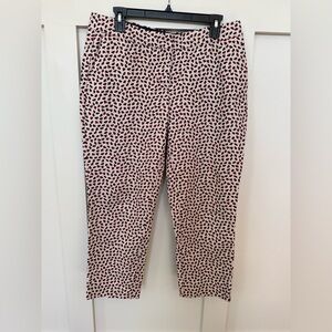 Boden Bistro Crop Trouser Pants Women’s 10  Ditzy Floral Pockets Office Preppy